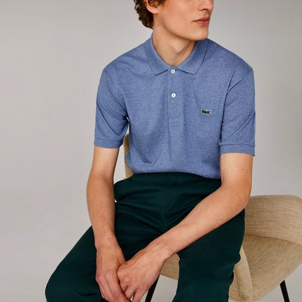 LACOSTE Knit Polo Shirt, blue